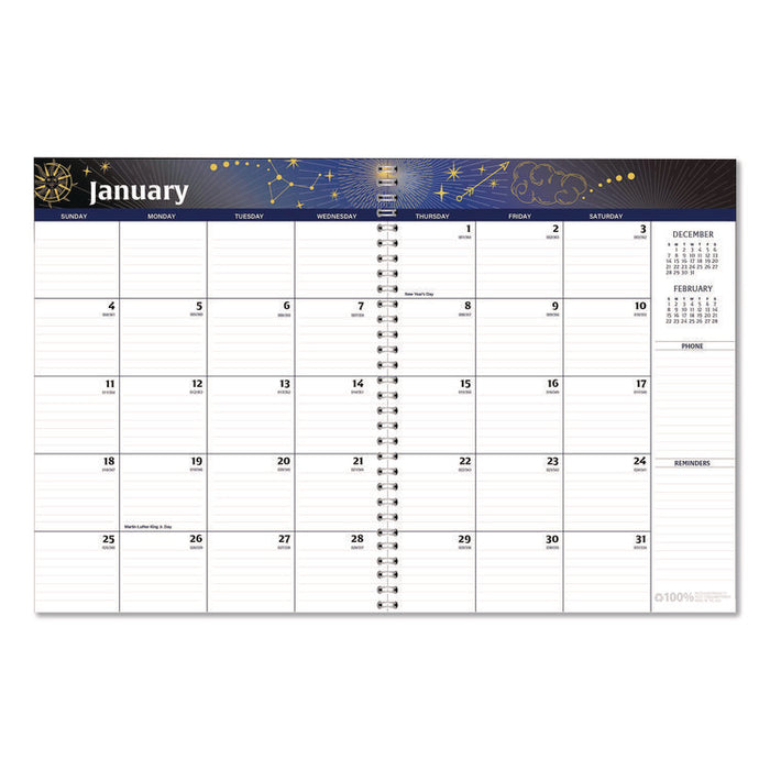 Recycled Stargazer Monthly Planner, Stargazer Artwork, 11 x 7, Black Cover, 13-Month (Dec to Dec): 2026