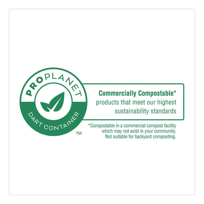 Compostable Molded Fiber Hinged Trays, ProPlanet Seal, 6.41 x 9.22 x 3, Natural, 200/Carton