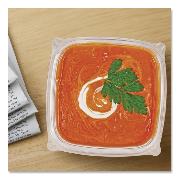 Square Plastic Bowls, 12 oz, 8.5 x 8.5 x 2.64, Clear, Plastic, 63 Bowls/Sleeve, 8 Sleeves/Carton