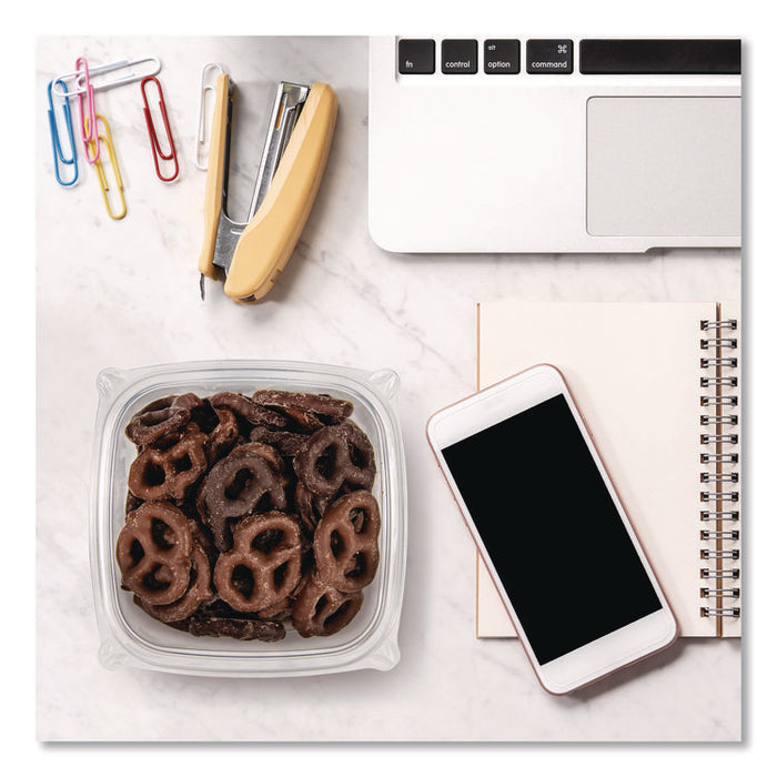 Square Plastic Bowls, 16 oz, 8.5 x 8.5 x 1.96, Clear, Plastic, 63 Bowls/Sleeve, 8 Sleeves/Carton