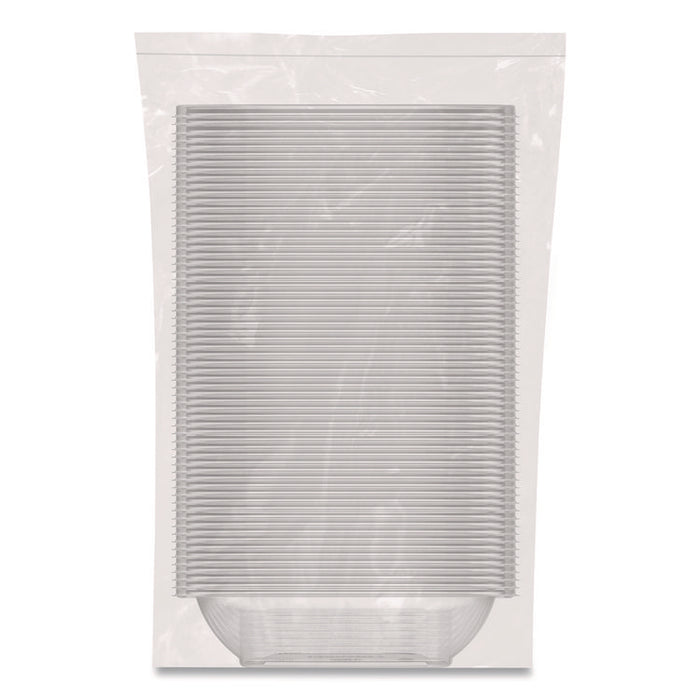 Square Plastic Bowls, 32 oz, 5 x 5 x 1.49, Clear, Plastic, 63 Bowls/Sleeve, 4 Sleeves/Carton