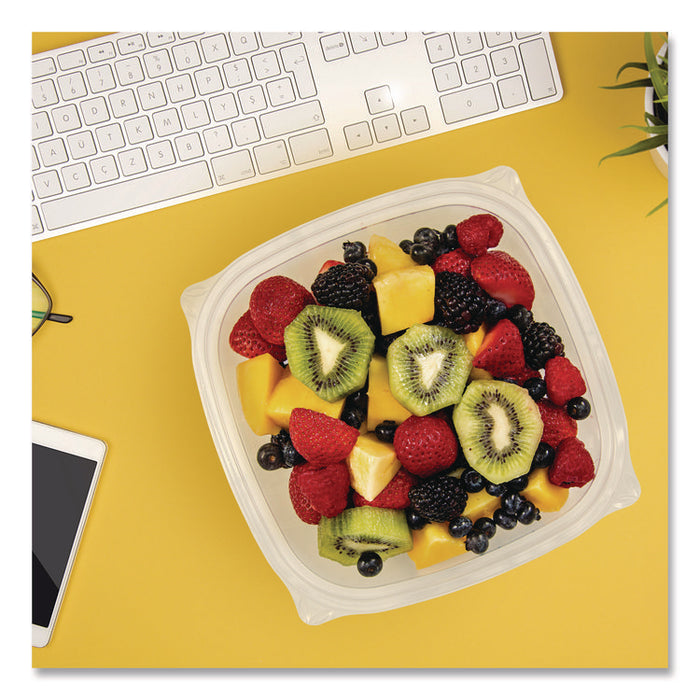 Square Plastic Bowls, 32 oz, 5 x 5 x 1.49, Clear, Plastic, 63 Bowls/Sleeve, 4 Sleeves/Carton