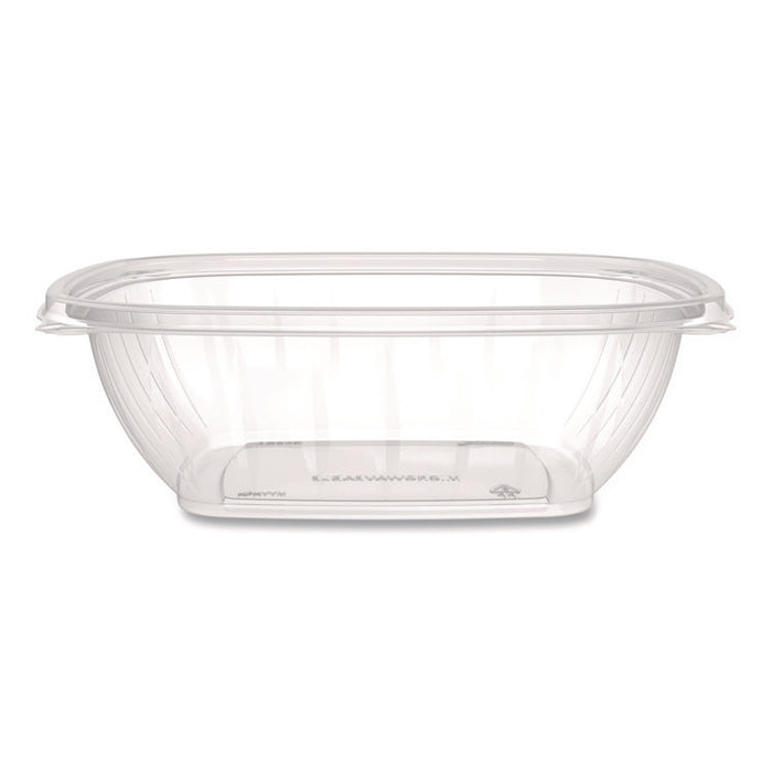 Square Plastic Bowls, 48 oz, 5 x 5 x 2.55, Clear, Plastic, 63 Bowls/Sleeve, 4 Sleeves/Carton