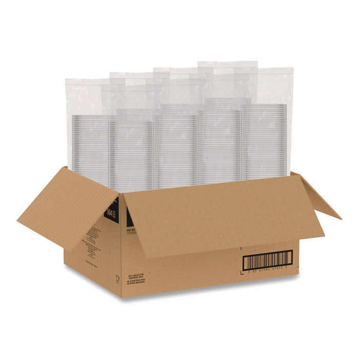Square Plastic Bowls, 8 oz, 8.5 x 8.5 x 1.51, Clear, Plastic, 63 Bowls/Sleeve, 8 Sleeves/Carton