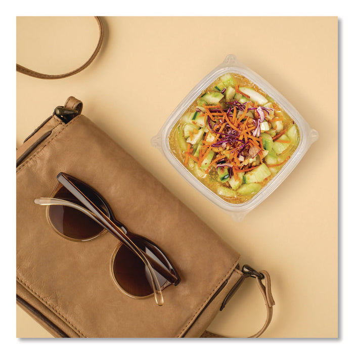 Square Plastic Bowls, 8 oz, 8.5 x 8.5 x 1.51, Clear, Plastic, 63 Bowls/Sleeve, 8 Sleeves/Carton