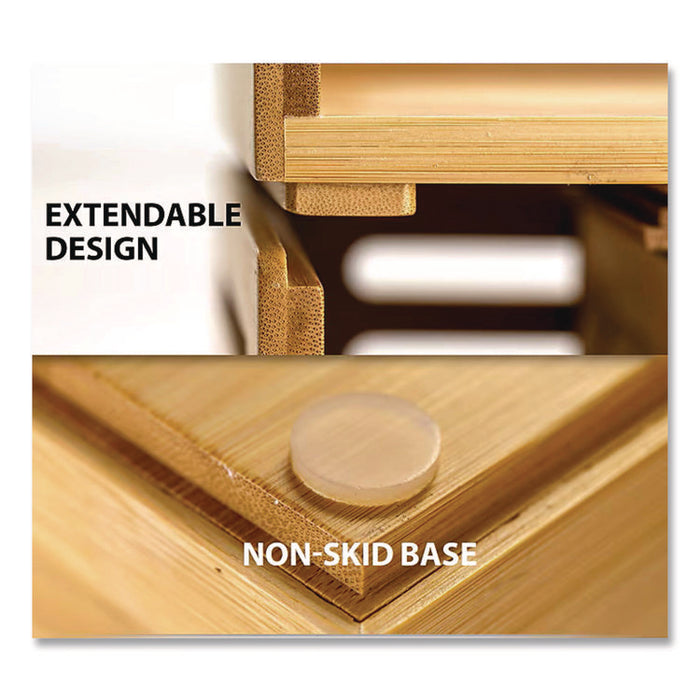 Bamboo Rotary Organizer, 9 Compartments, 8.85 x 8.82 x 7.4, Brown, Bamboo
