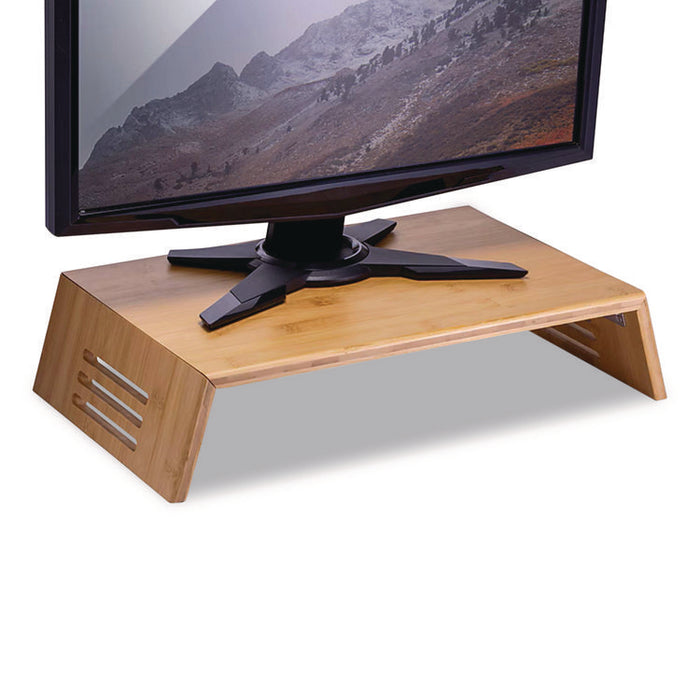 Bamboo Desktop Monitor Stand, For 16" Monitors, 17.56 x 12.44 x 2.64, Brown, Supports 20 lbs