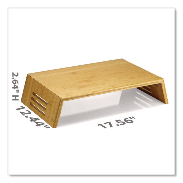 Bamboo Desktop Monitor Stand, For 16" Monitors, 17.56 x 12.44 x 2.64, Brown, Supports 20 lbs