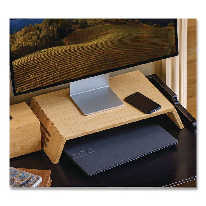 Bamboo Desktop Monitor Stand, For 16" Monitors, 17.56 x 12.44 x 2.64, Brown, Supports 20 lbs