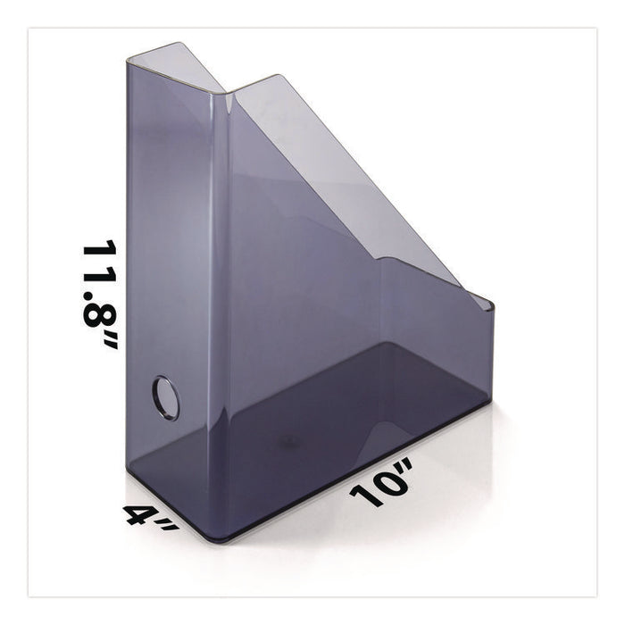 Recycled Plastic Magazine File, 4.3 x 10.3 x 12.2, Translucent Gray