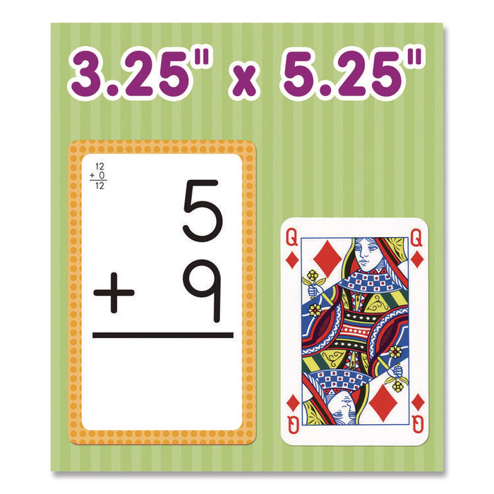 Addition 0 to 12 Flash Cards, Grades 1 to 5, 3.25" x 5.25", Assorted Colors, 54 Cards