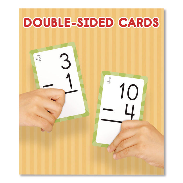 Subtraction 0 to 12 Flash Cards, Grades 1 to 5, 3.25" x 5.25", Assorted Colors, 54 Cards