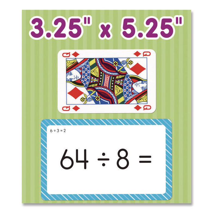 Division 0 to 12 Flash Cards, Grades 4 to 6, 3.25" x 5.25", Assorted Colors, 54 Cards