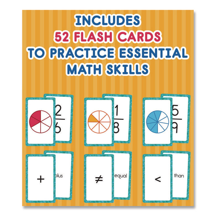 Fractions Flash Cards, Grades 4 to 6, 3.25" x 5.25", Assorted Colors, 54 Cards