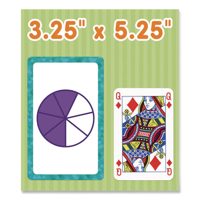 Fractions Flash Cards, Grades 4 to 6, 3.25" x 5.25", Assorted Colors, 54 Cards
