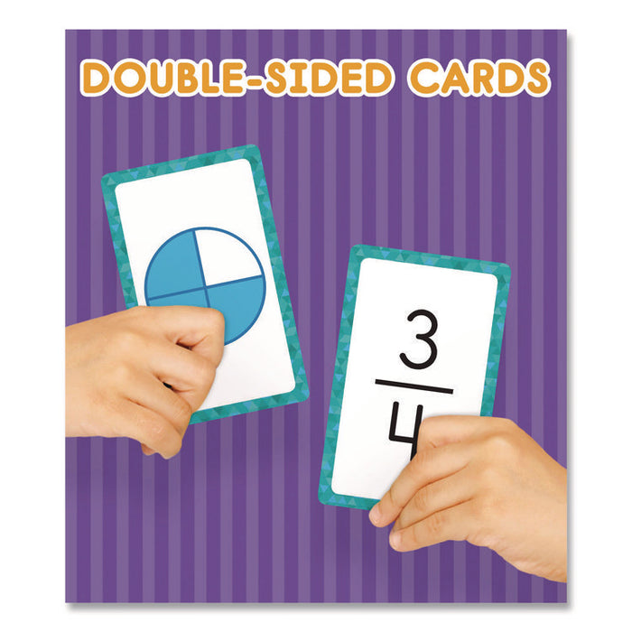 Fractions Flash Cards, Grades 4 to 6, 3.25" x 5.25", Assorted Colors, 54 Cards