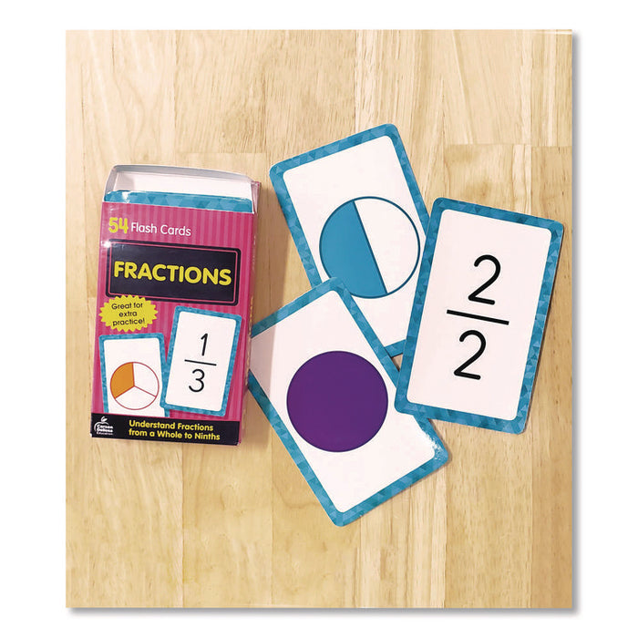 Fractions Flash Cards, Grades 4 to 6, 3.25" x 5.25", Assorted Colors, 54 Cards