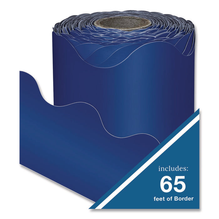 Rolled Scalloped Border, 2.25" x 65 ft, Navy