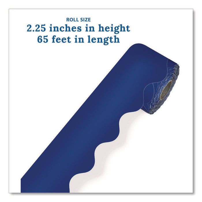 Rolled Scalloped Border, 2.25" x 65 ft, Navy