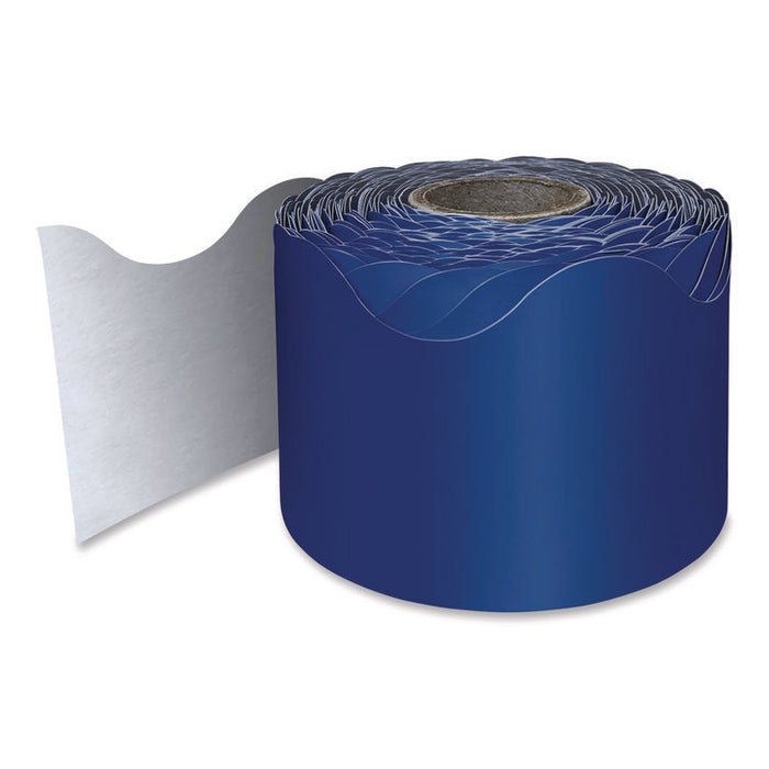 Rolled Scalloped Border, 2.25" x 65 ft, Navy