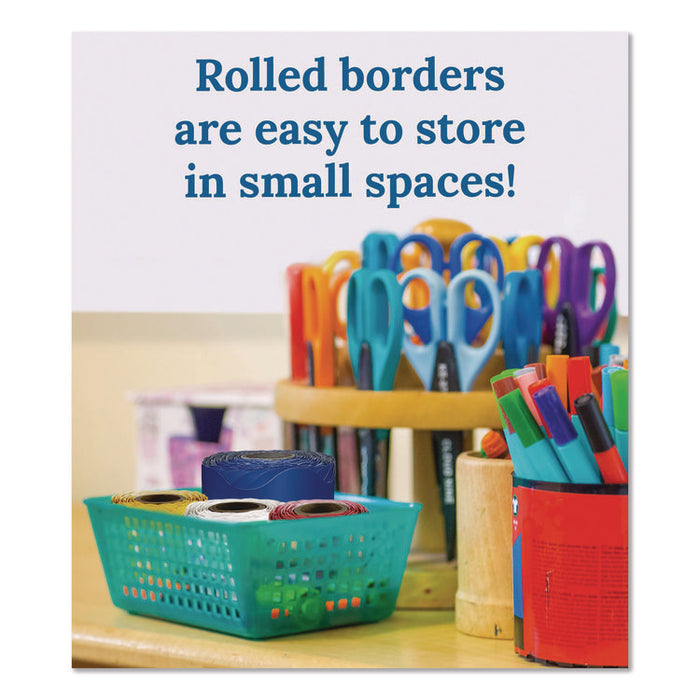 Rolled Scalloped Border, 2.25" x 65 ft, Navy