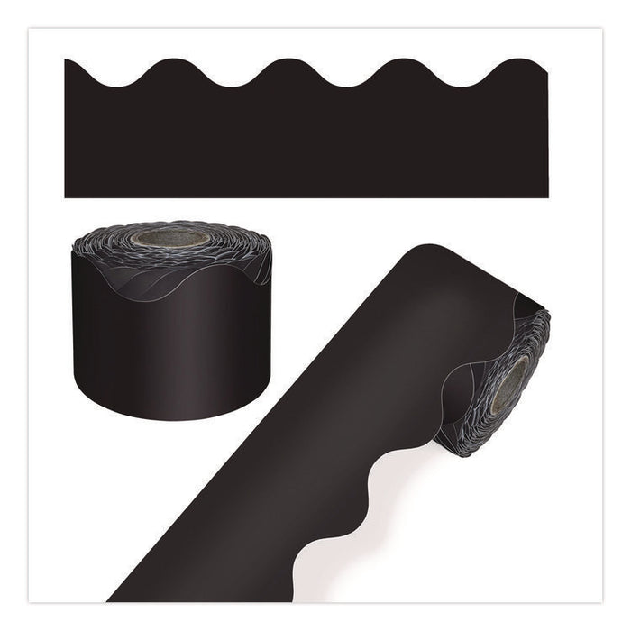 Rolled Scalloped Border, 2.25" x 65 ft, Black