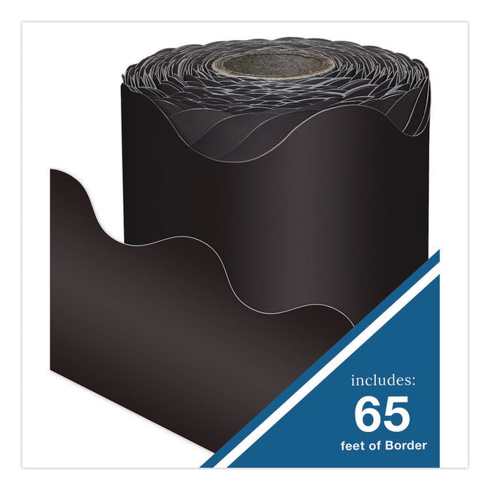 Rolled Scalloped Border, 2.25" x 65 ft, Black