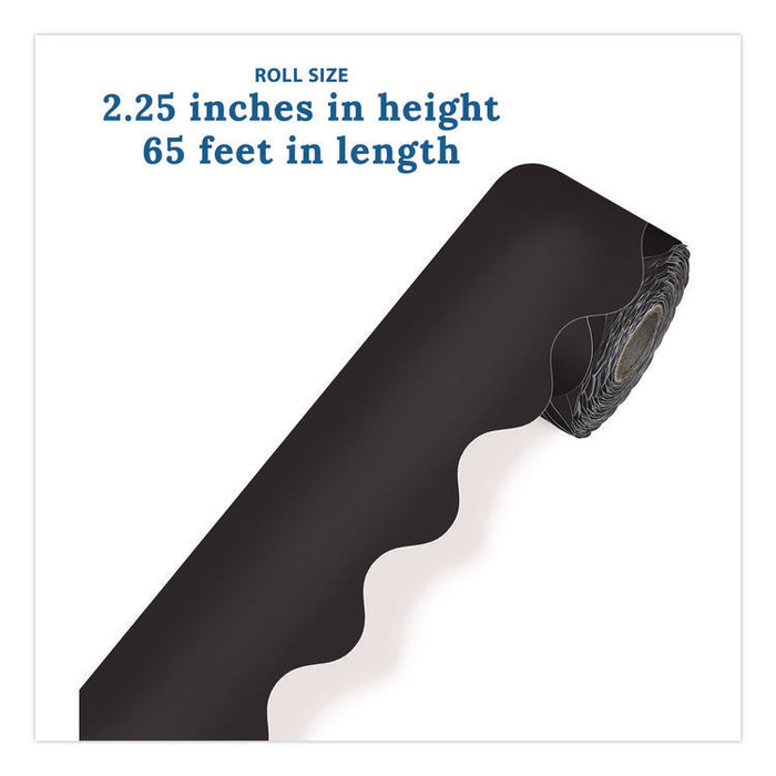 Rolled Scalloped Border, 2.25" x 65 ft, Black