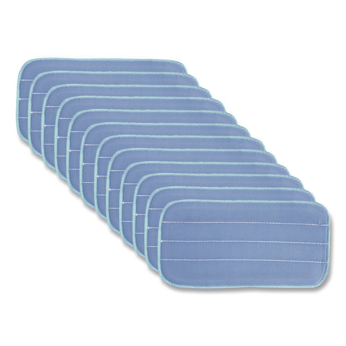 Microworks Flat Microfiber Specialty Pad, 11 x 5, Blue, Dozen