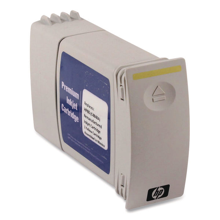 Remanufactured Yellow High-Yield Ink, Replacement for 80 (C4848A), 350 mL