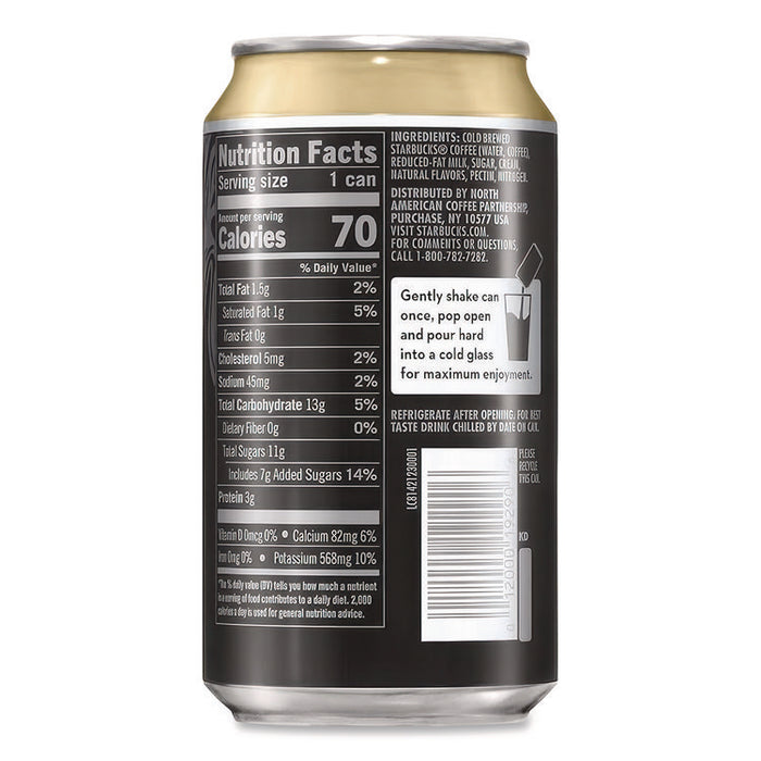 Nitro Cold Brew Coffee, Vanilla Sweet Cream, 9.6 oz Can, 12/Carton