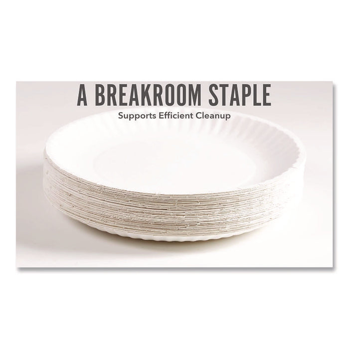 Economy Paper Plates, 9" dia, White, 100/Pack