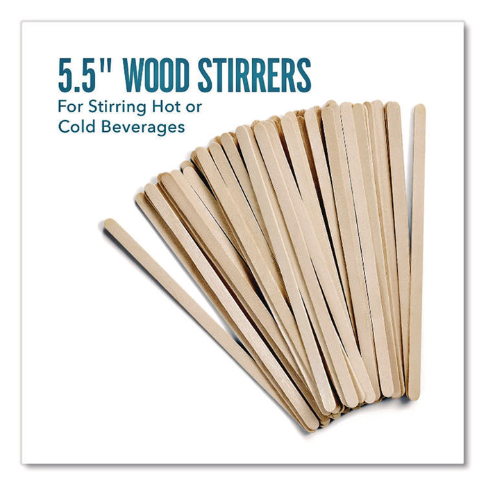 Wood Stirrer, 5.5", 1,000/Pack