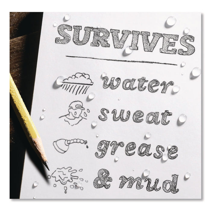 All-Weather Wire-O Notepad, Black Cover, Universal: Narrow Rule and Quadrille Rule (4 sq/in), (50) White 3 x 5 Sheets