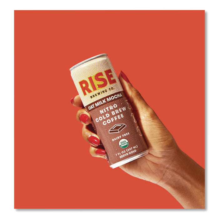 Nitro Cold Brew Latte, Oat Milk Mocha, 7 oz Can, 12/Carton