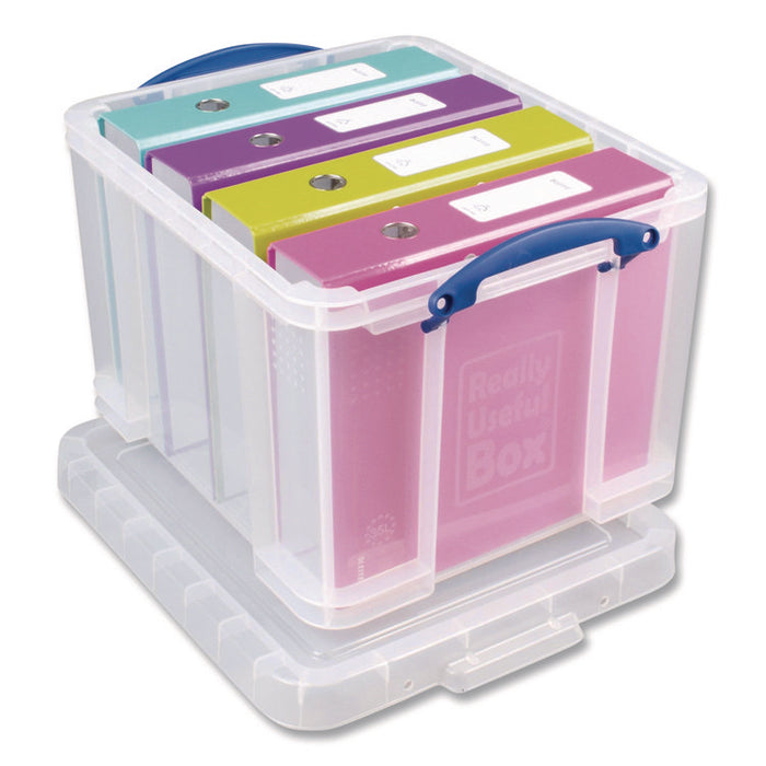 Stackable File Box, Legal Files, 14.5 x 18.5 x 12.75, Clear/Blue Accents