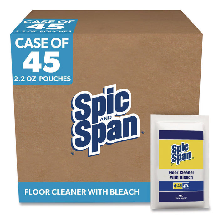 Bleach Floor Cleaner Packets, Fresh Scent, 2.2 oz Packets, 45/Carton