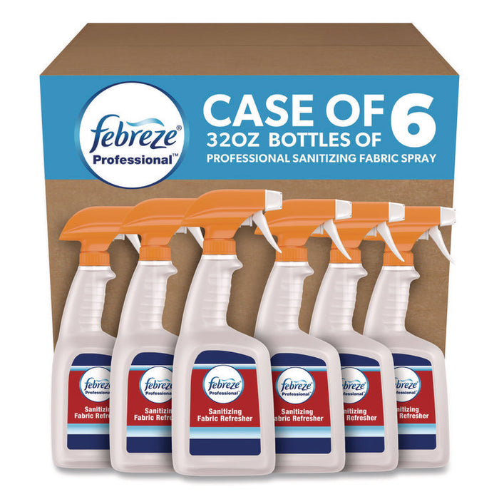 Professional Sanitizing Fabric Refresher, Light Scent, 32 oz Spray Bottle, 6/Carton