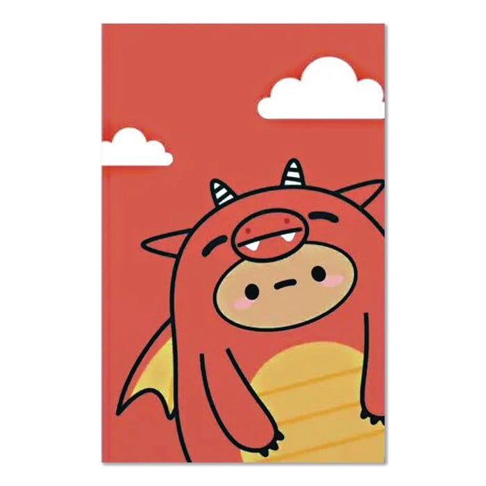 Smoko Tayto Dragon Layflat Notebook, 1-Subject, Medium/College Rule, Orange/Yellow/White Cover, (72) 8 x 5 Sheets