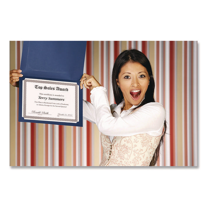 Foil Border Certificates, 8.5 x 11, White/Silver with Braided Silver Border,15/Pack