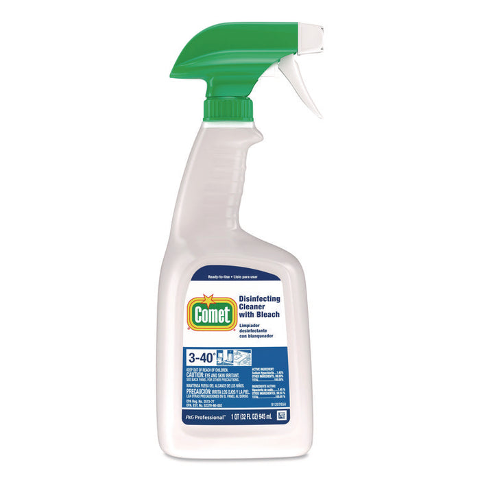Disinfecting Cleaner with Bleach, 32 oz, Plastic Spray Bottle, Fresh Scent, 6/Carton