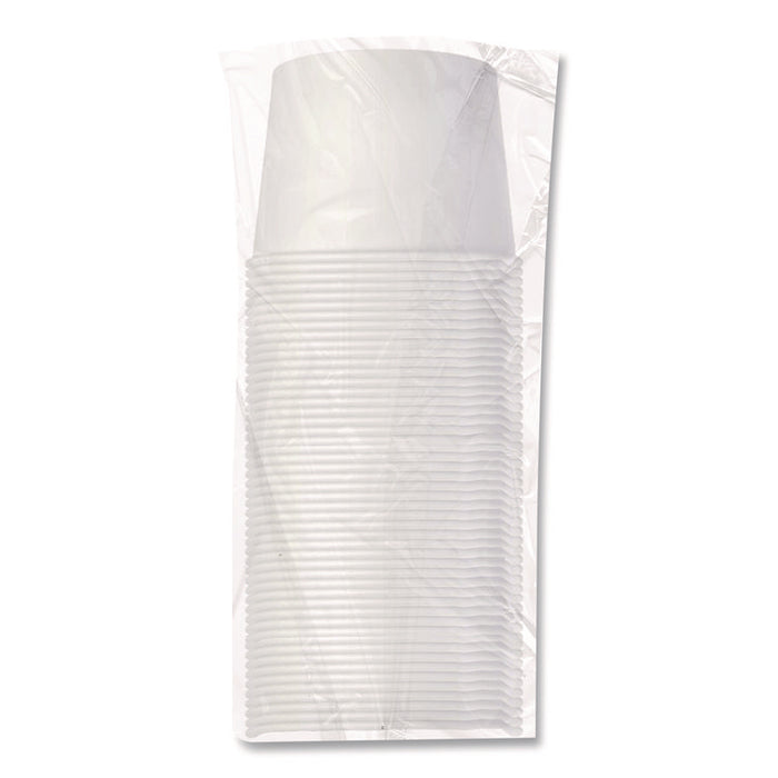 Double Poly Paper Food Containers, 10 oz, 3.8 dia x 2.7" h, White, Paper,1,000/Carton