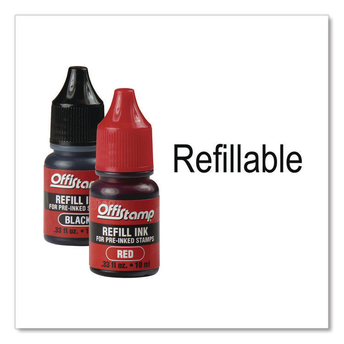 Self-Inking Message Stamp with Blank "By" Line, 12 Years, RECEIVED, 1.63" x 0.88", Black/Red Ink