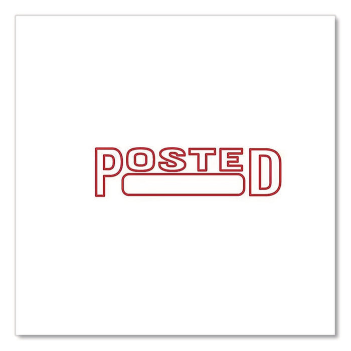 Pre-Inked Message Stamp with Blank Date Box, POSTED, 1.63" x 0.38", Red Ink