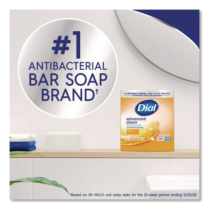 Advanced Clean Antibacterial Deodorant Bar Soap, Gold Scent, 4 oz, 3/Pack, 4 Packs/Carton