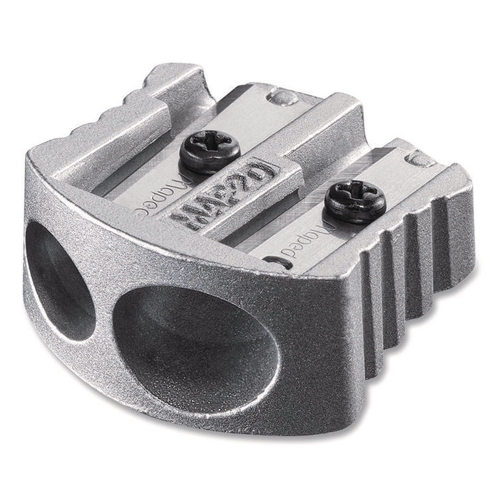 Classic 2-Hole Metal Pencil Sharpener, 2.56 x 0.67 x 4.92, Silver