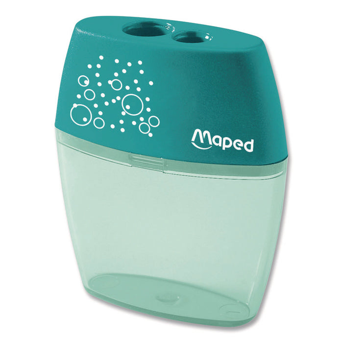 Shaker Two-Hole Canister Pencil Sharpener, 3.74 x 1.02 x 4.92, Randomly Assorted Color