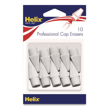 Professional Hi-Polymer Oversized Pencil Cap Erasers, For Pencil Marks, White, 10/Pack