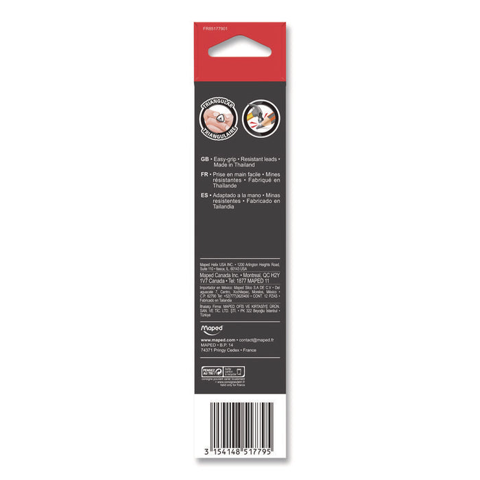 Essentials Triangular Pre-Sharpened Pencils, HB (#2), Black Lead, Yellow Barrel, 12/Box