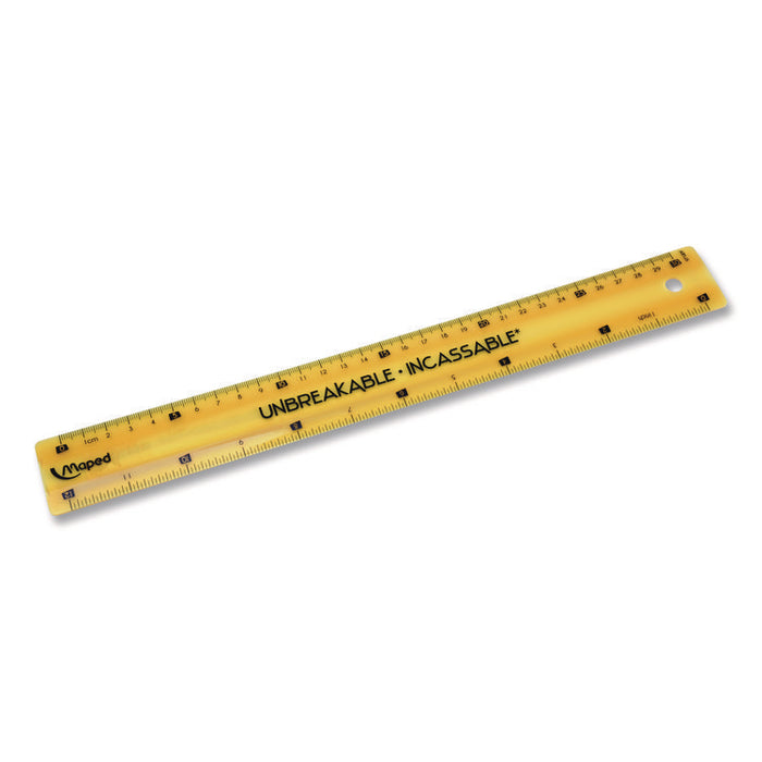 Unbreakable 12" Ruler, Standard/Metric, 12.72" Long, Randomly Assorted Color